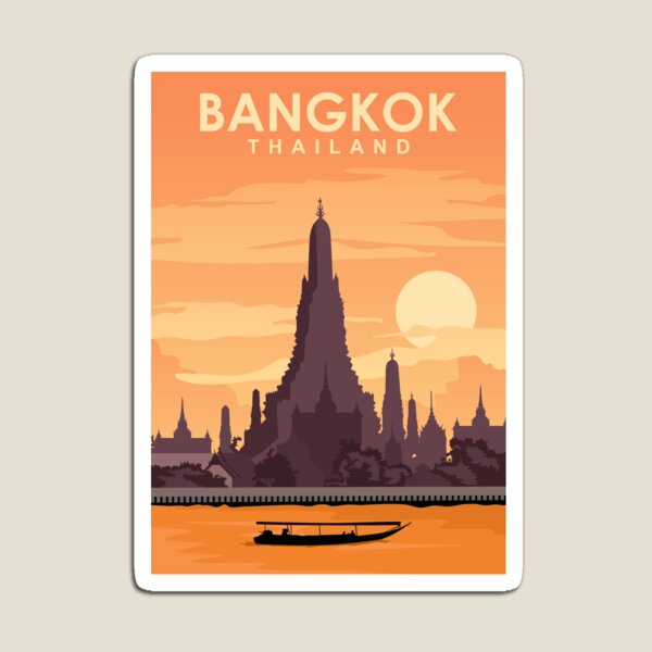 Kids Toys Bangkok - Bangkok Travel Poster Seni Cetak Magnet