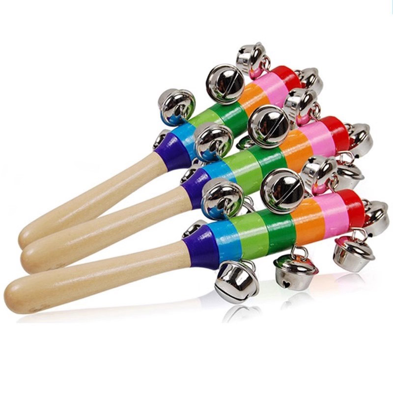 Kids Toys Xylophone - 5 Buah Lonceng Tangan Jingle Kayu