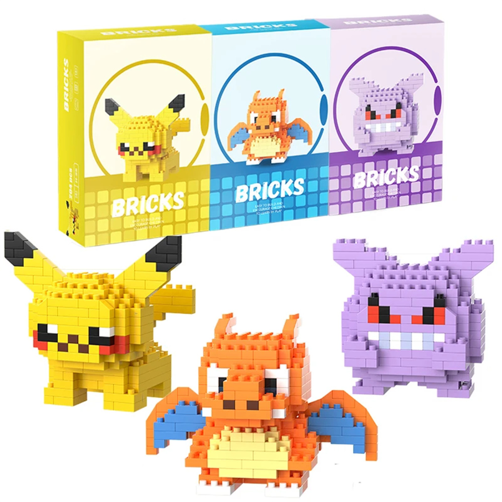 Kids Toys Blocks - Blok Bangunan Mikro Pokemon Pikachu Dragonite
