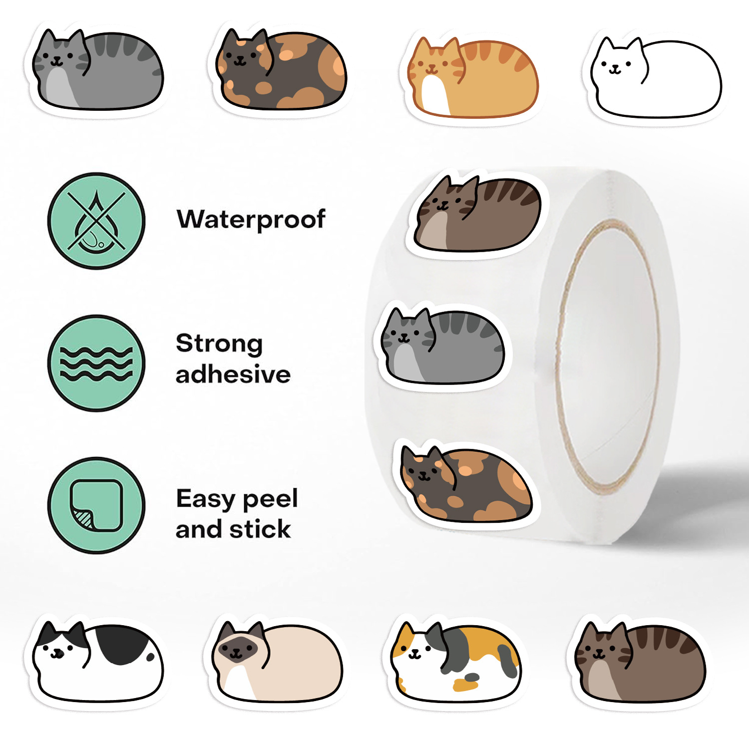 Kids Toys Names - 500 Buah Stiker Kucing Kartun DlY
